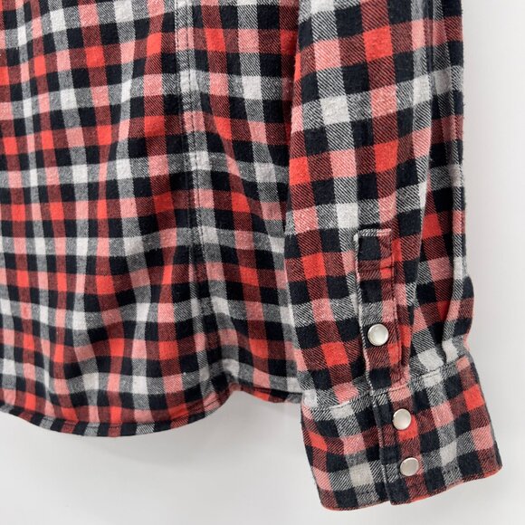 Vintage Harley-Davidson Embroidered Red/Black Plaid Flannel Button Down.Shirt L - Picture 10 of 14